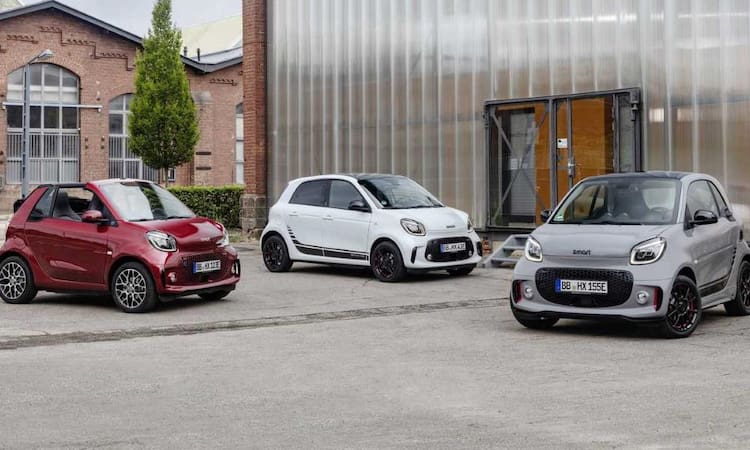 Smart EQ ForTwo gris blanco rojo.