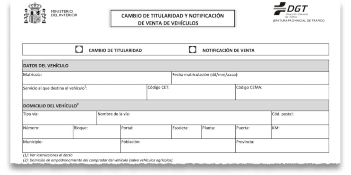 notificación venta del vehículo 4